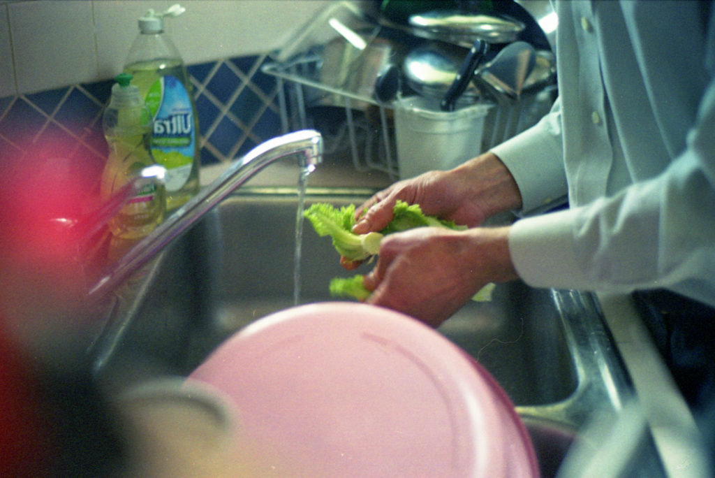 Washing Lettuce